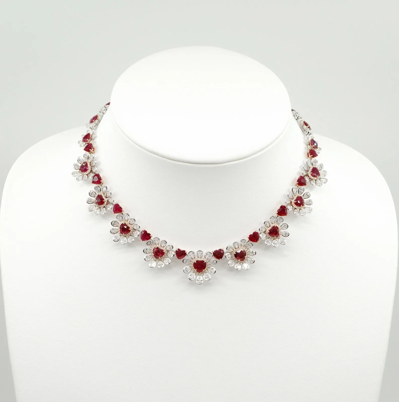 10.58 / 9.82 cts Burmese Ruby with Diamond Necklace (ENQUIRE)