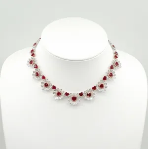 10.58 / 9.82 cts Burmese Ruby with Diamond Necklace (ENQUIRE)