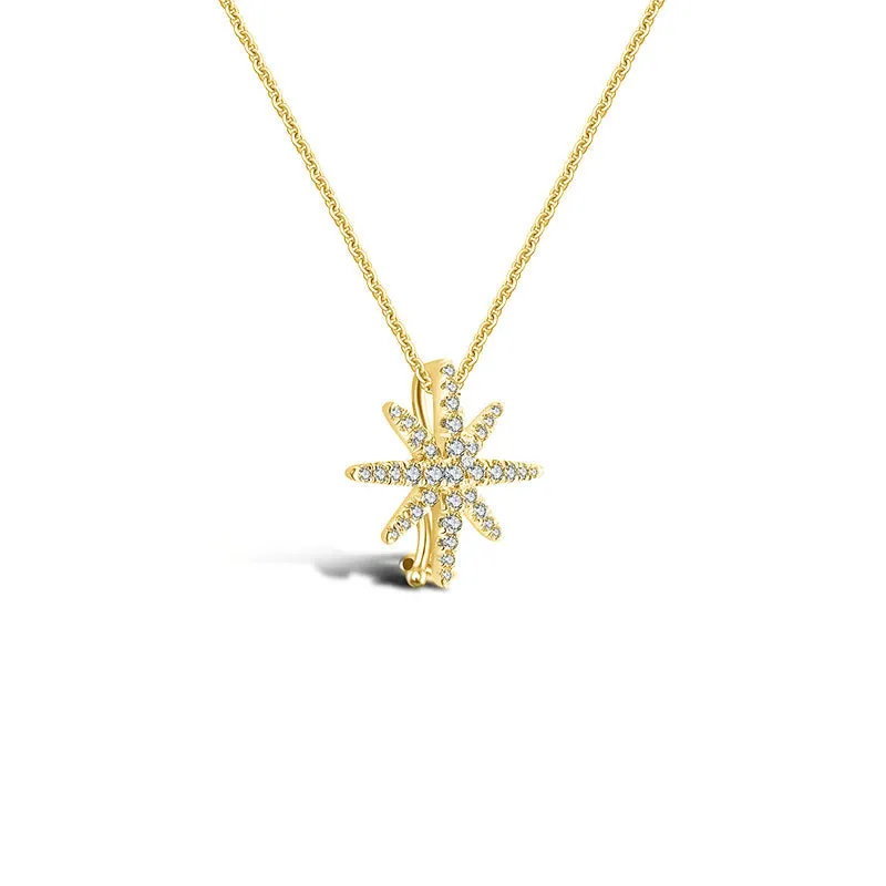 18k Gold 2 ways Star Diamond Necklace