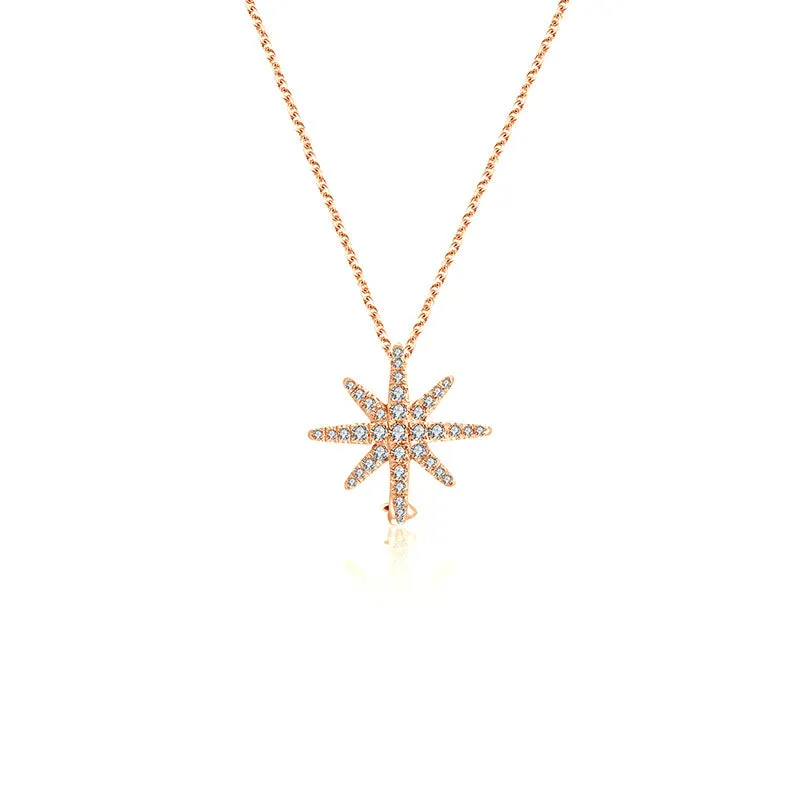 18k Gold 2 ways Star Diamond Necklace