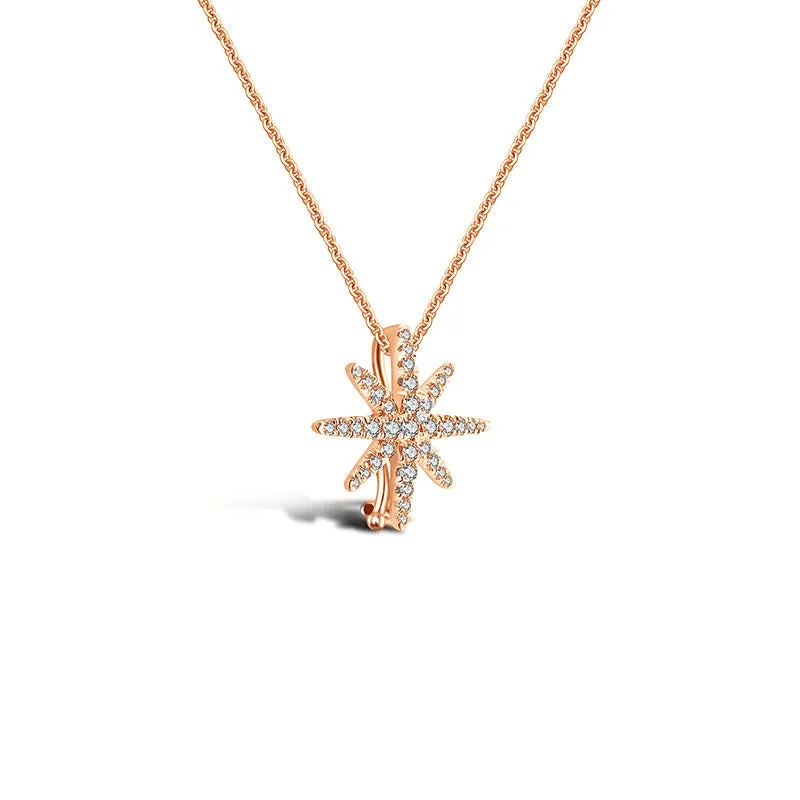 18k Gold 2 ways Star Diamond Necklace