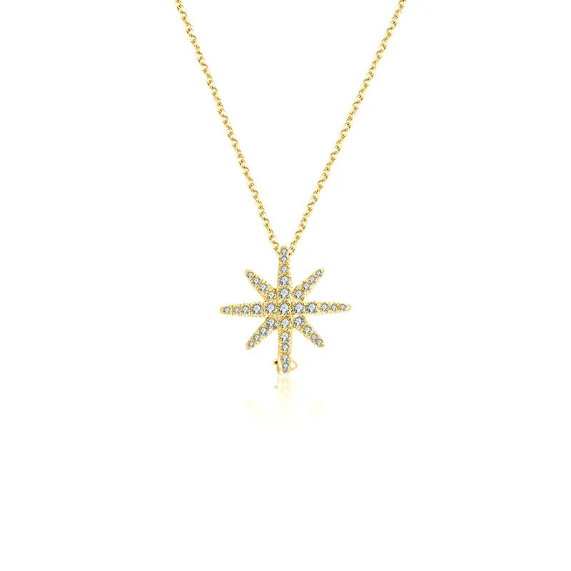 18k Gold 2 ways Star Diamond Necklace
