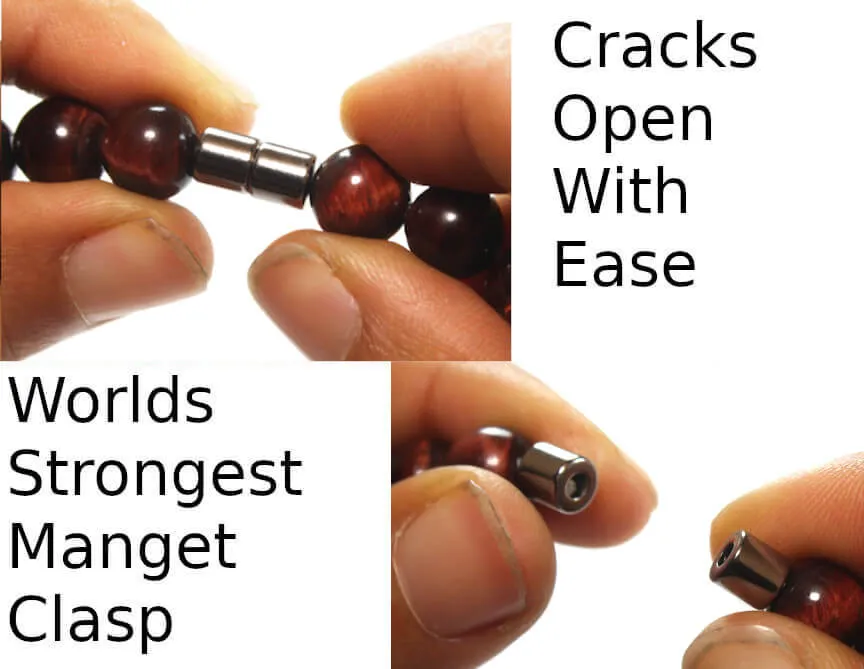 19 inch Red Tiger Eye Necklace 10mm