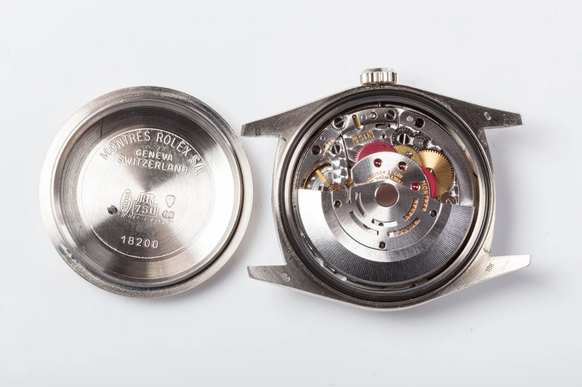 1995 Rolex 18k White Gold Day-Date 18239 with Silver Dial and Diamond Markers with Papers