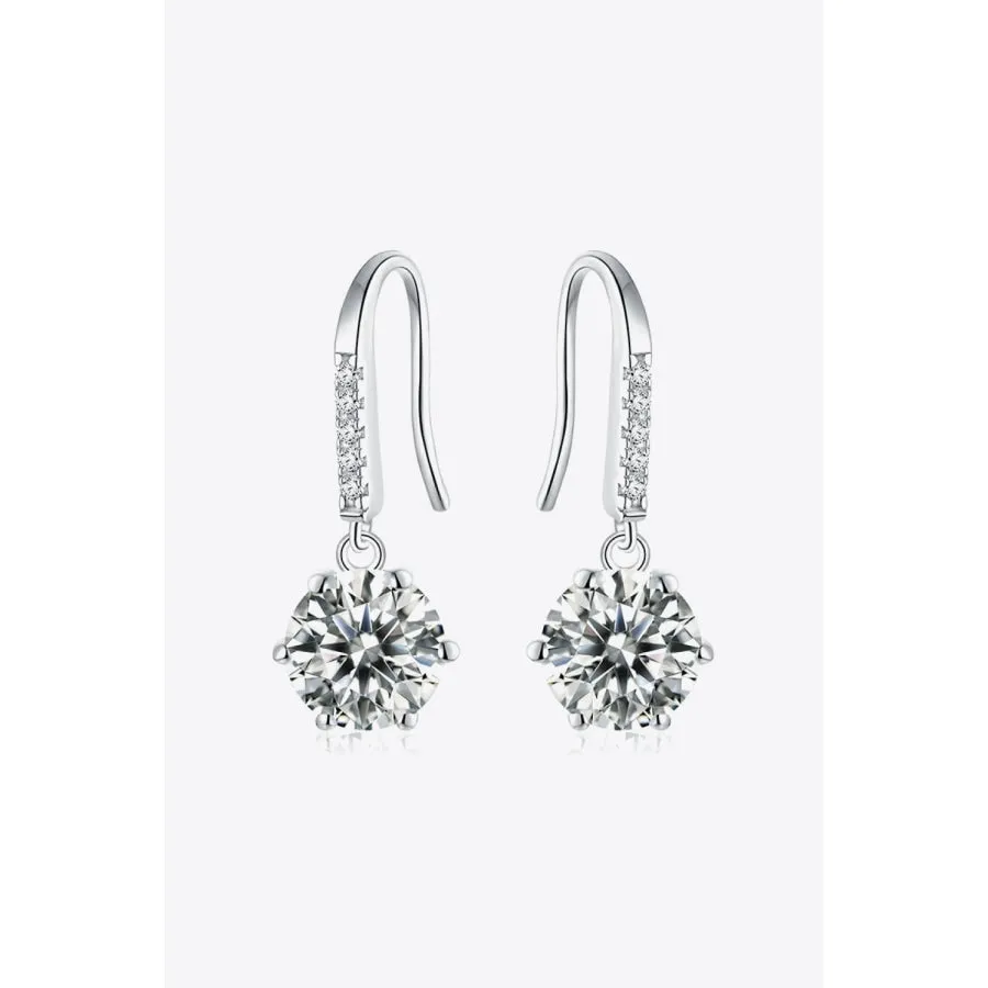 6-Prong Moissanite Drop Earrings