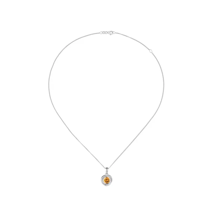 Amore Argento Sterling Silver Citrine Open Necklace