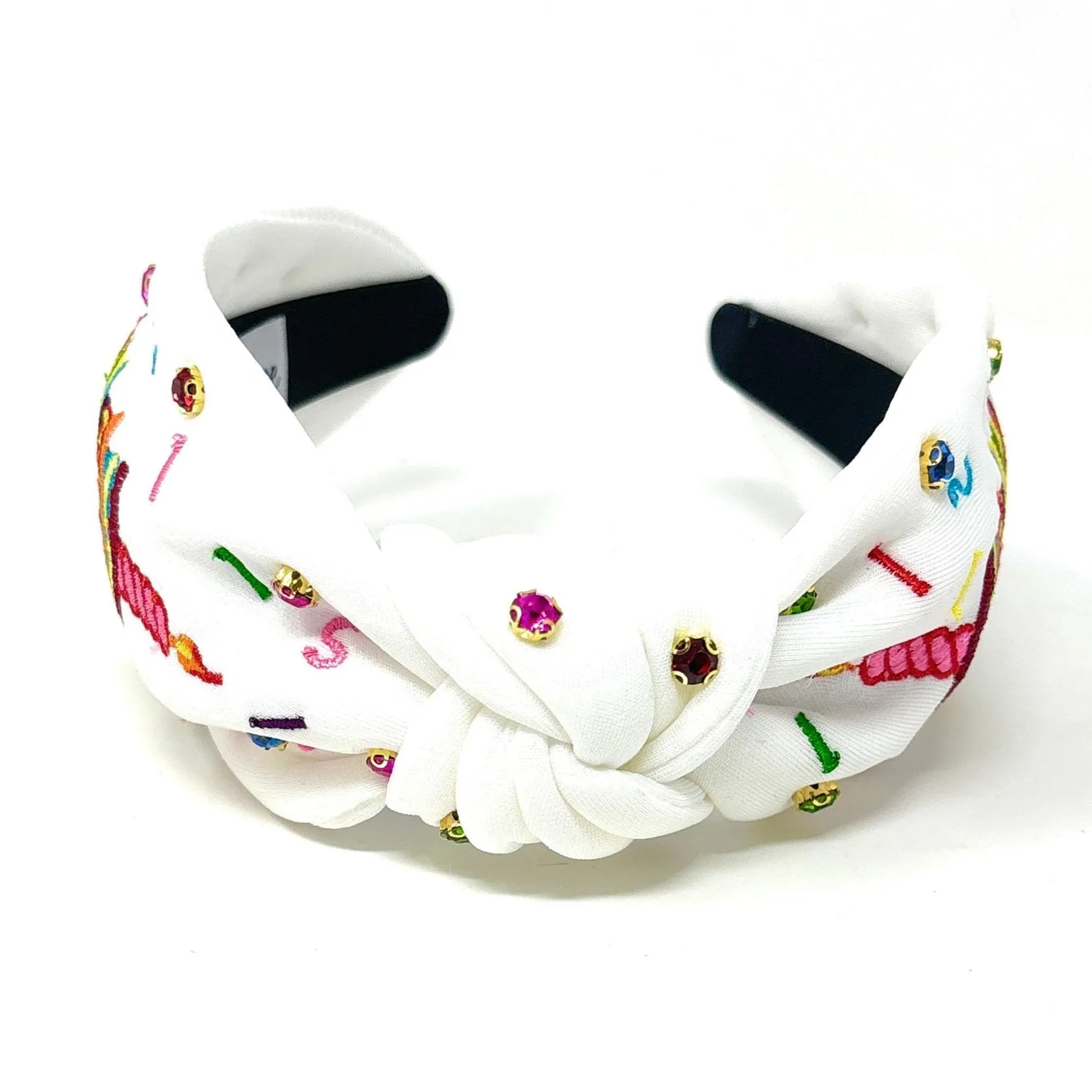 Birthday Cake Jeweled Knot Headband