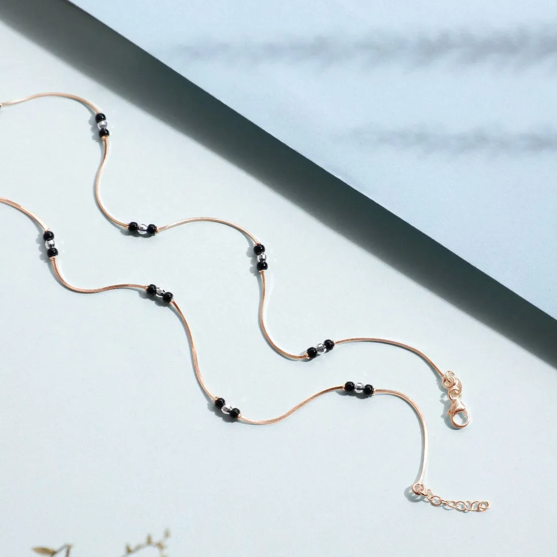 Blissful Rose Gold-Plated 925 Sterling Silver Anklet
