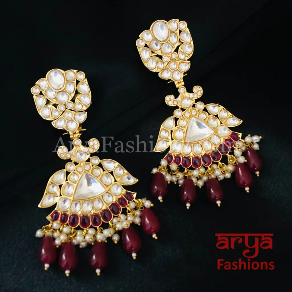 Bridal Jadau Kundan Ruby Emerald Chandbali