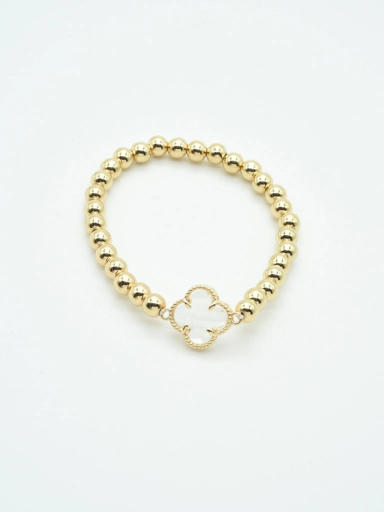 CB2212 Clover Charm Beaded Bracelet