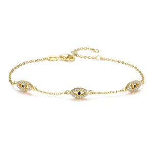 CHARLIZE EVIL EYE GOLD BRACELET