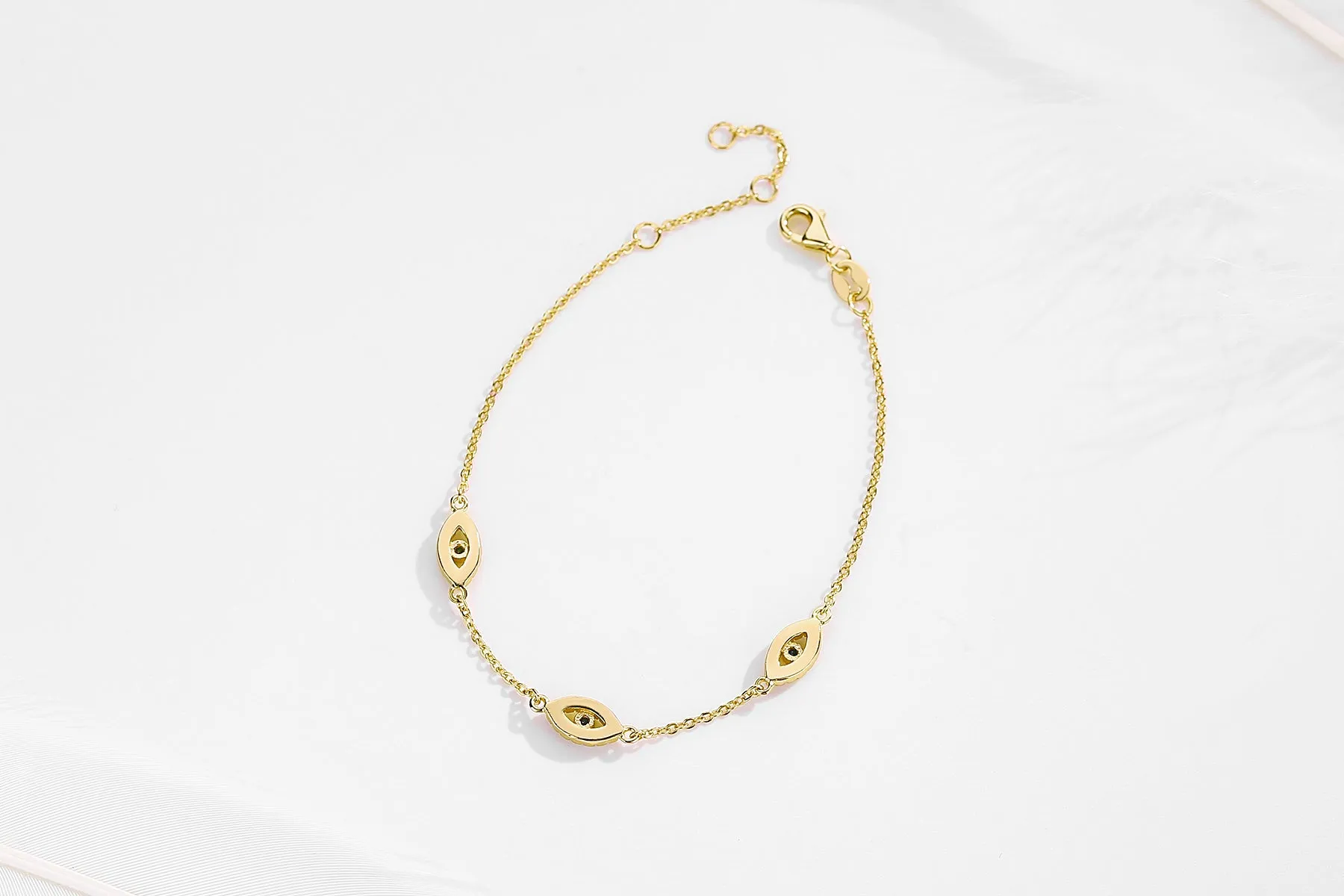 CHARLIZE EVIL EYE GOLD BRACELET