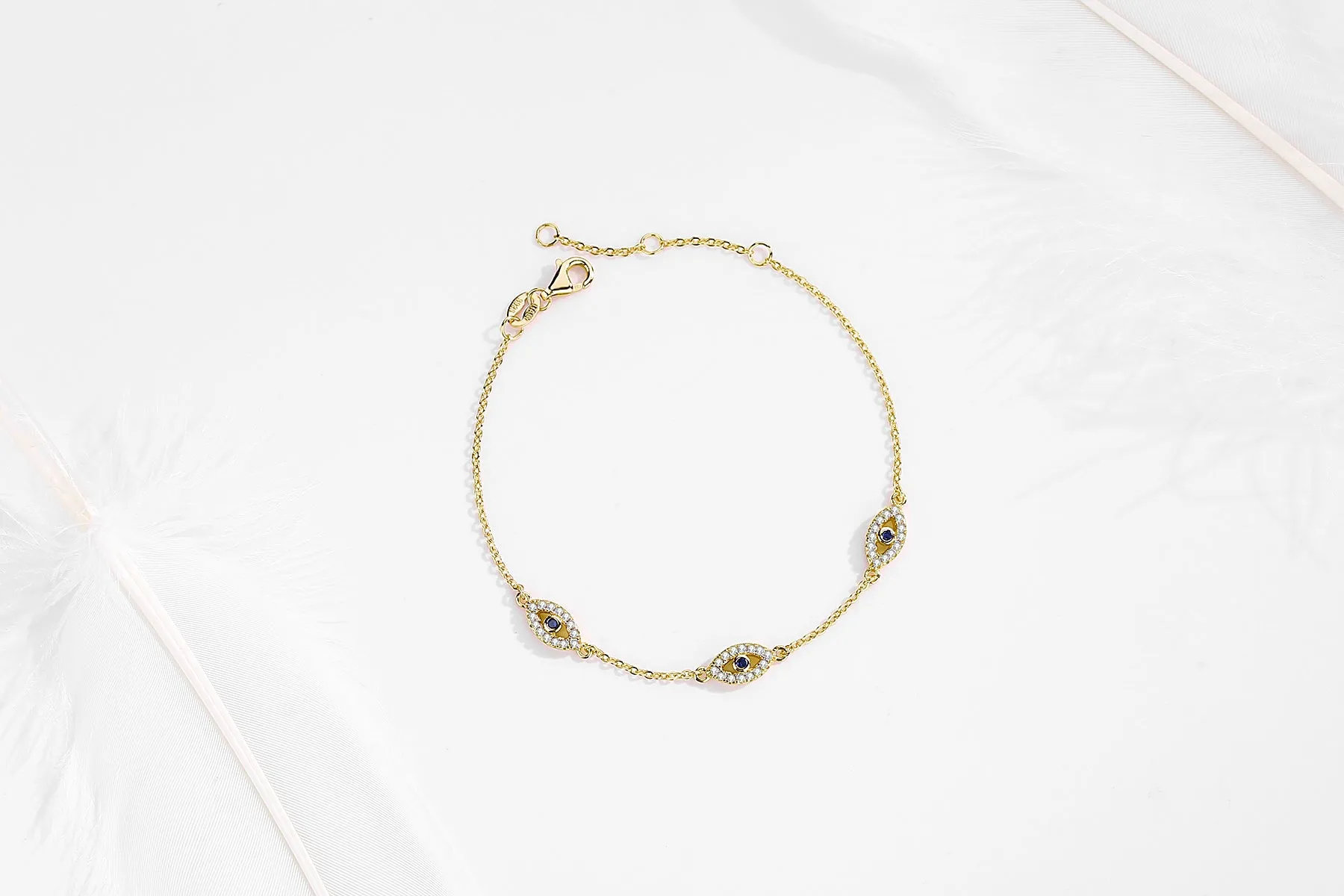 CHARLIZE EVIL EYE GOLD BRACELET
