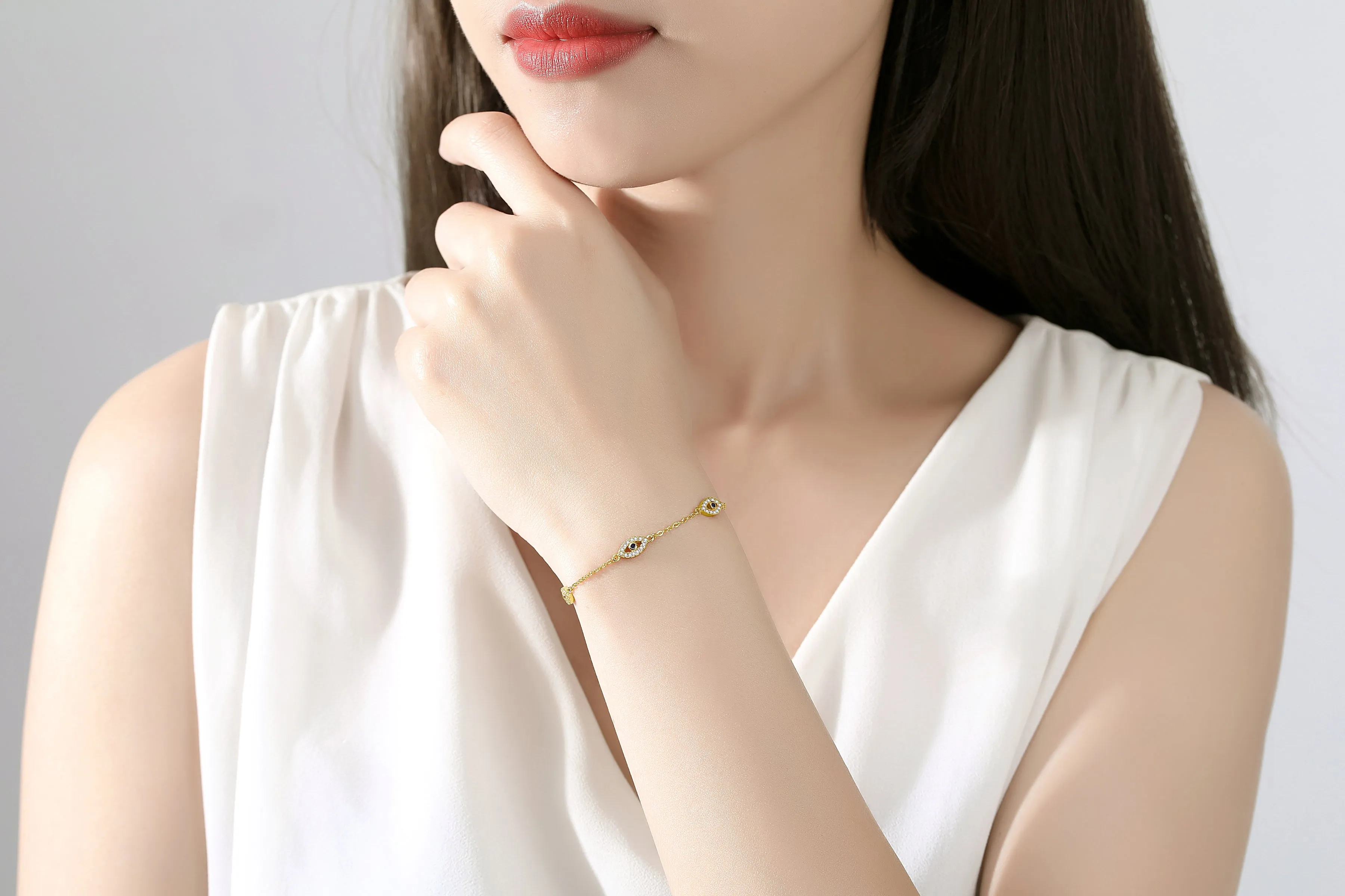 CHARLIZE EVIL EYE GOLD BRACELET
