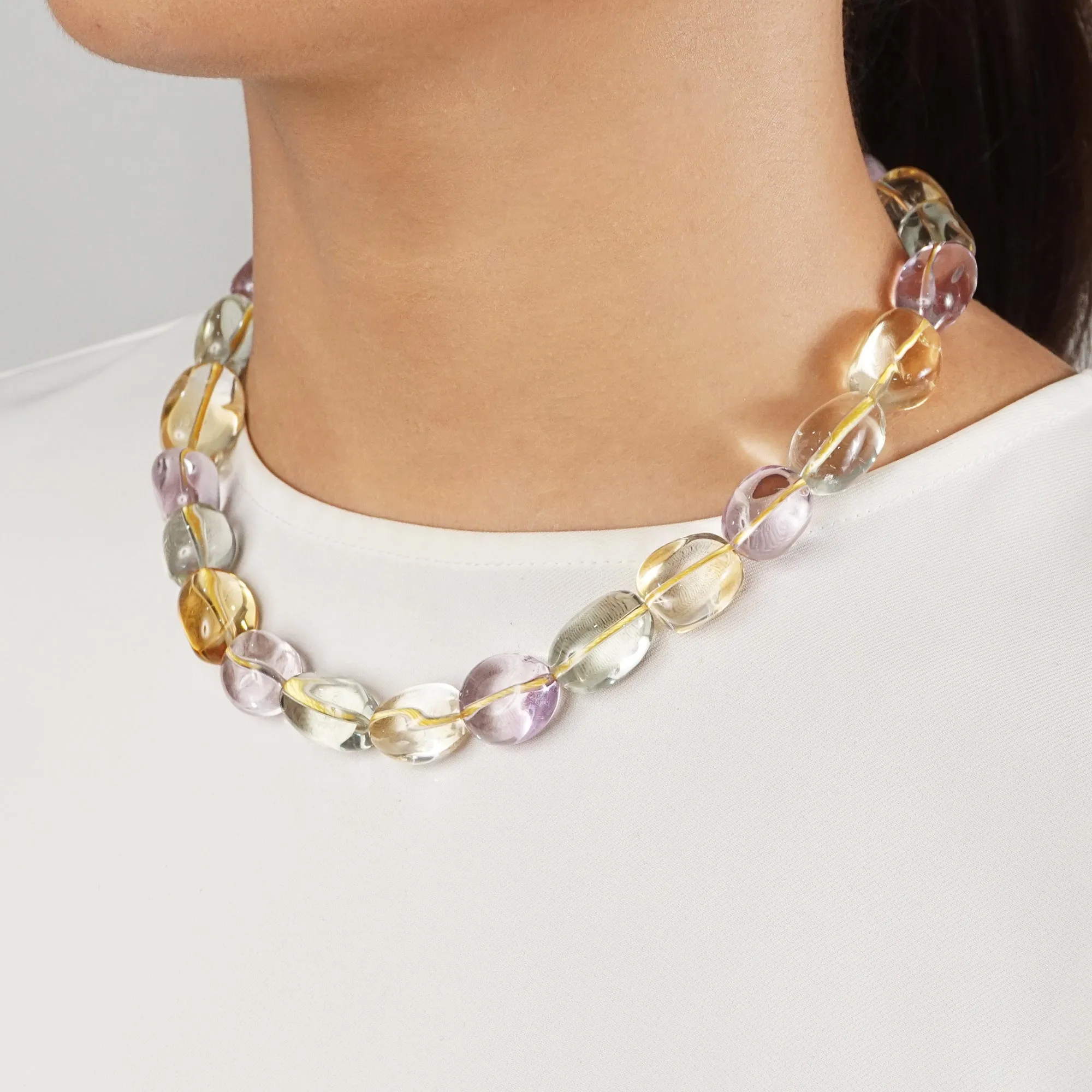 Citrine, Prasiolite, and Amethyst Tumble (M)
