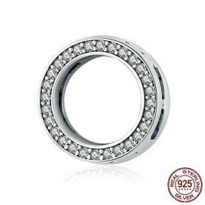 Clear Zircon Round Charm