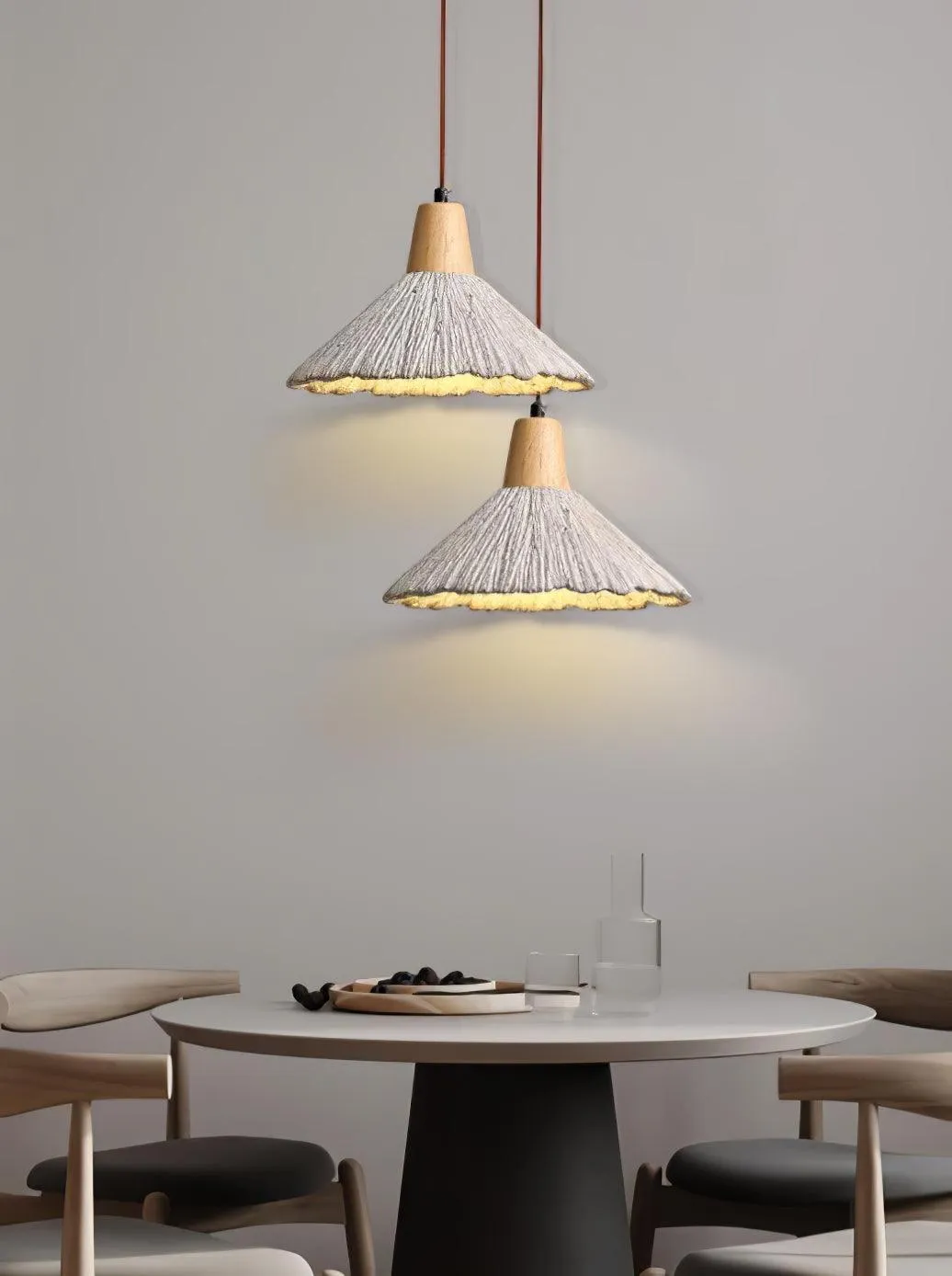 Concrete Pleated Pendant Lamp