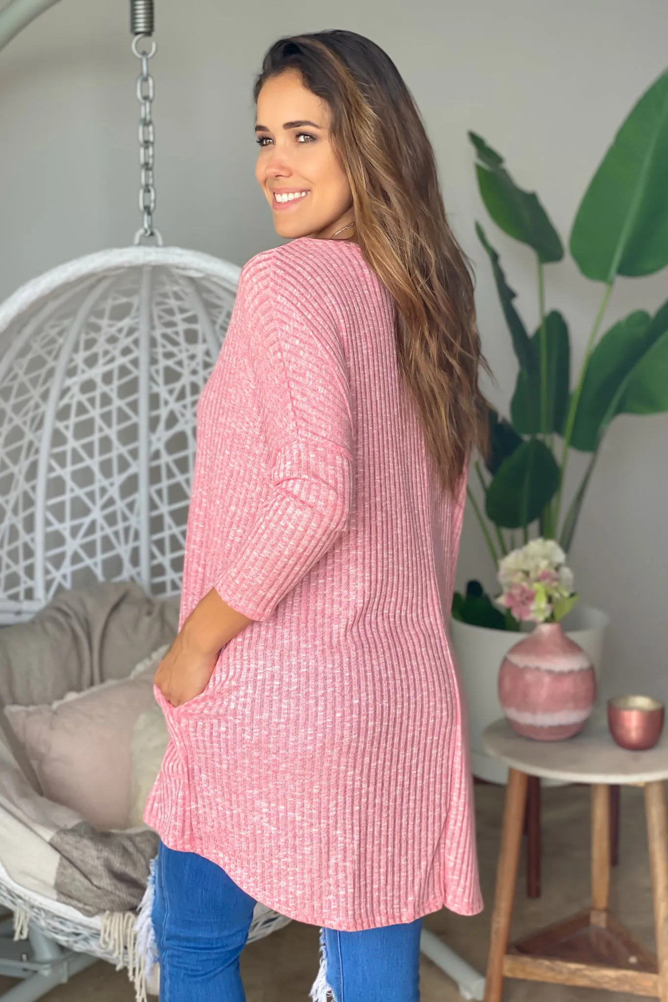Coral Oversized Top