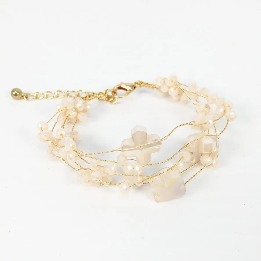 Crystal Wire Beaded Bracelet 2 Colors (4 units)