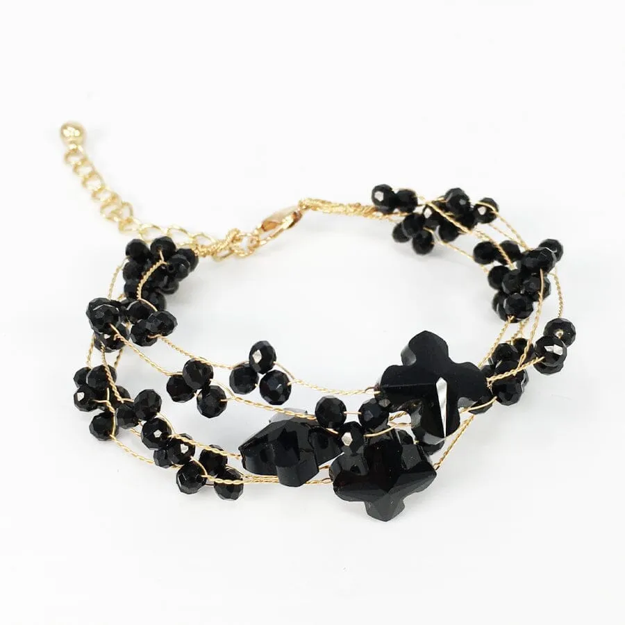 Crystal Wire Beaded Bracelet 2 Colors (4 units)