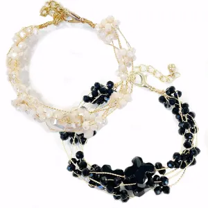 Crystal Wire Beaded Bracelet 2 Colors (4 units)