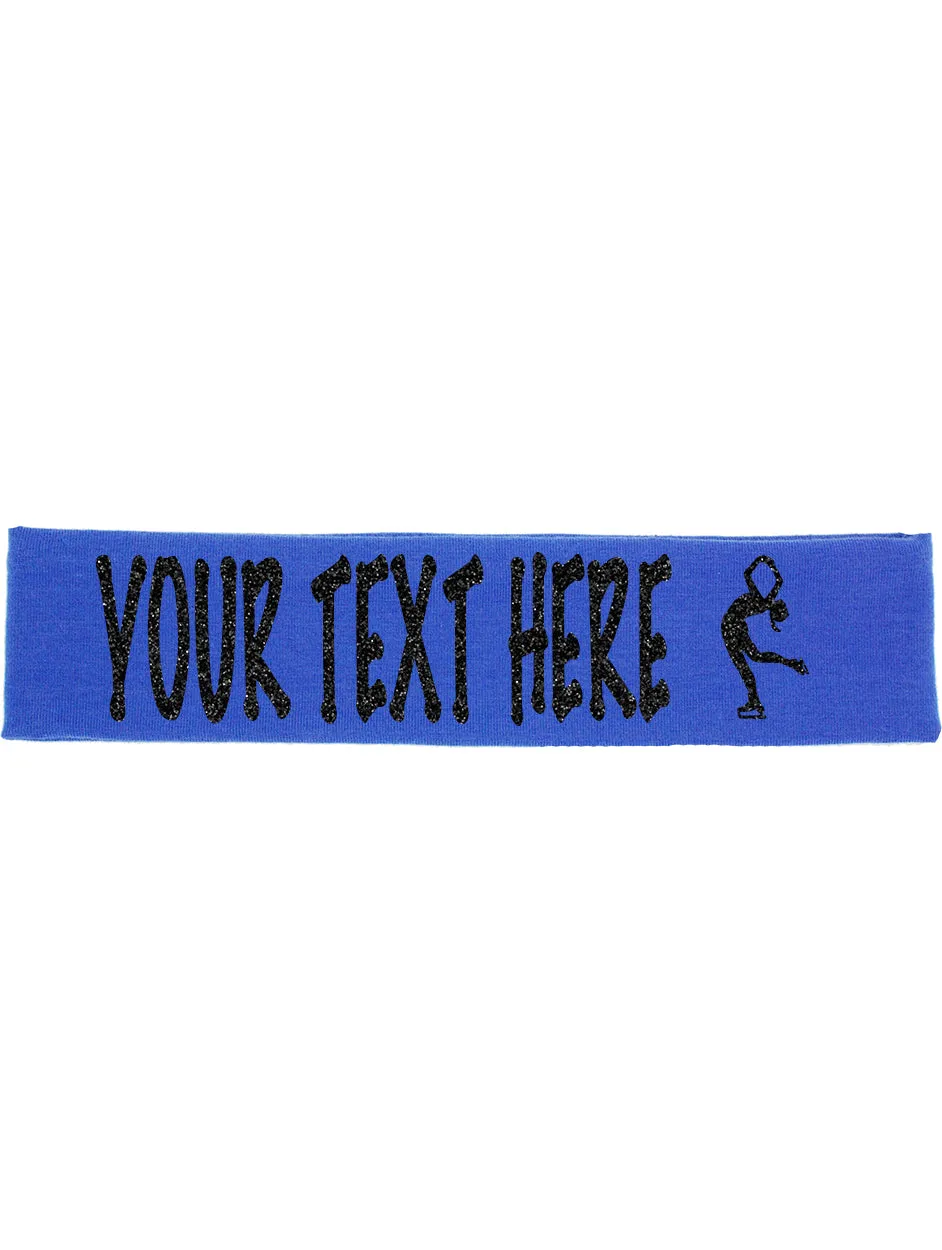Custom Figure Skating Headband (Cotton/Lycra) - Sparkle Letters!