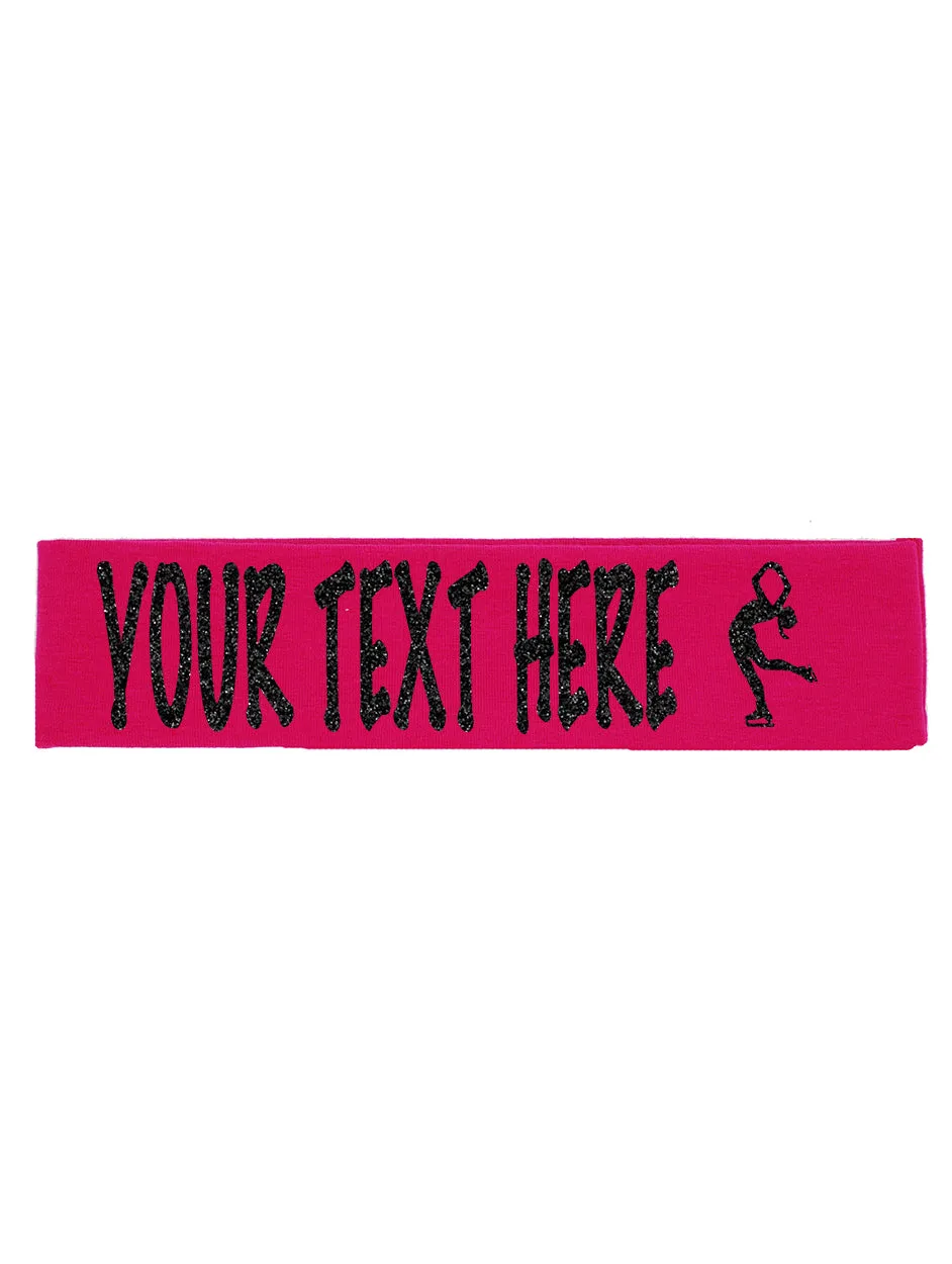 Custom Figure Skating Headband (Cotton/Lycra) - Sparkle Letters!