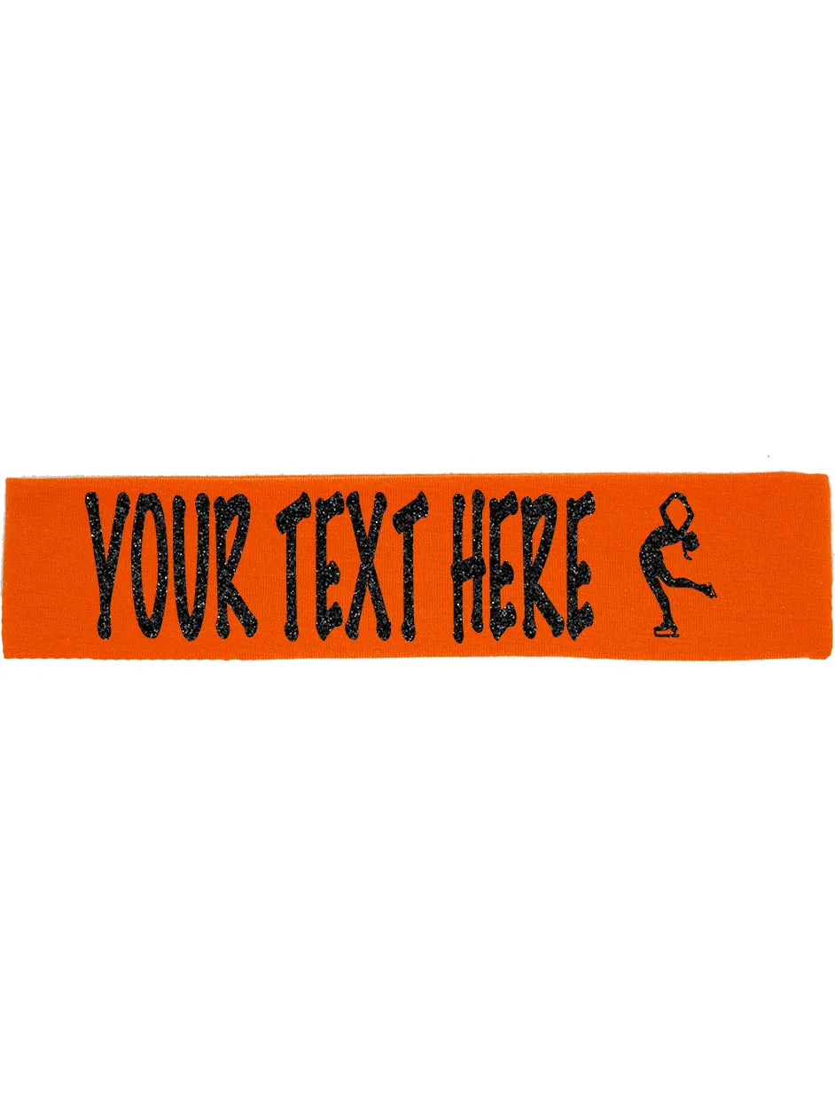 Custom Figure Skating Headband (Cotton/Lycra) - Sparkle Letters!