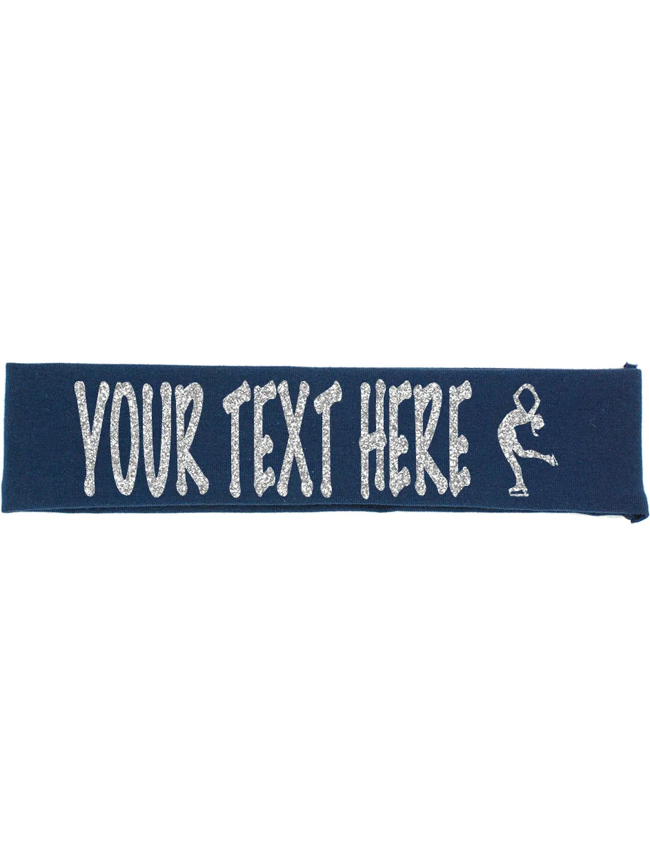 Custom Figure Skating Headband (Cotton/Lycra) - Sparkle Letters!