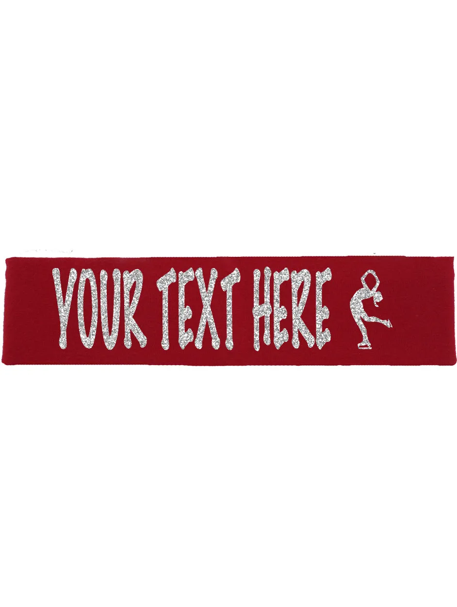 Custom Figure Skating Headband (Cotton/Lycra) - Sparkle Letters!
