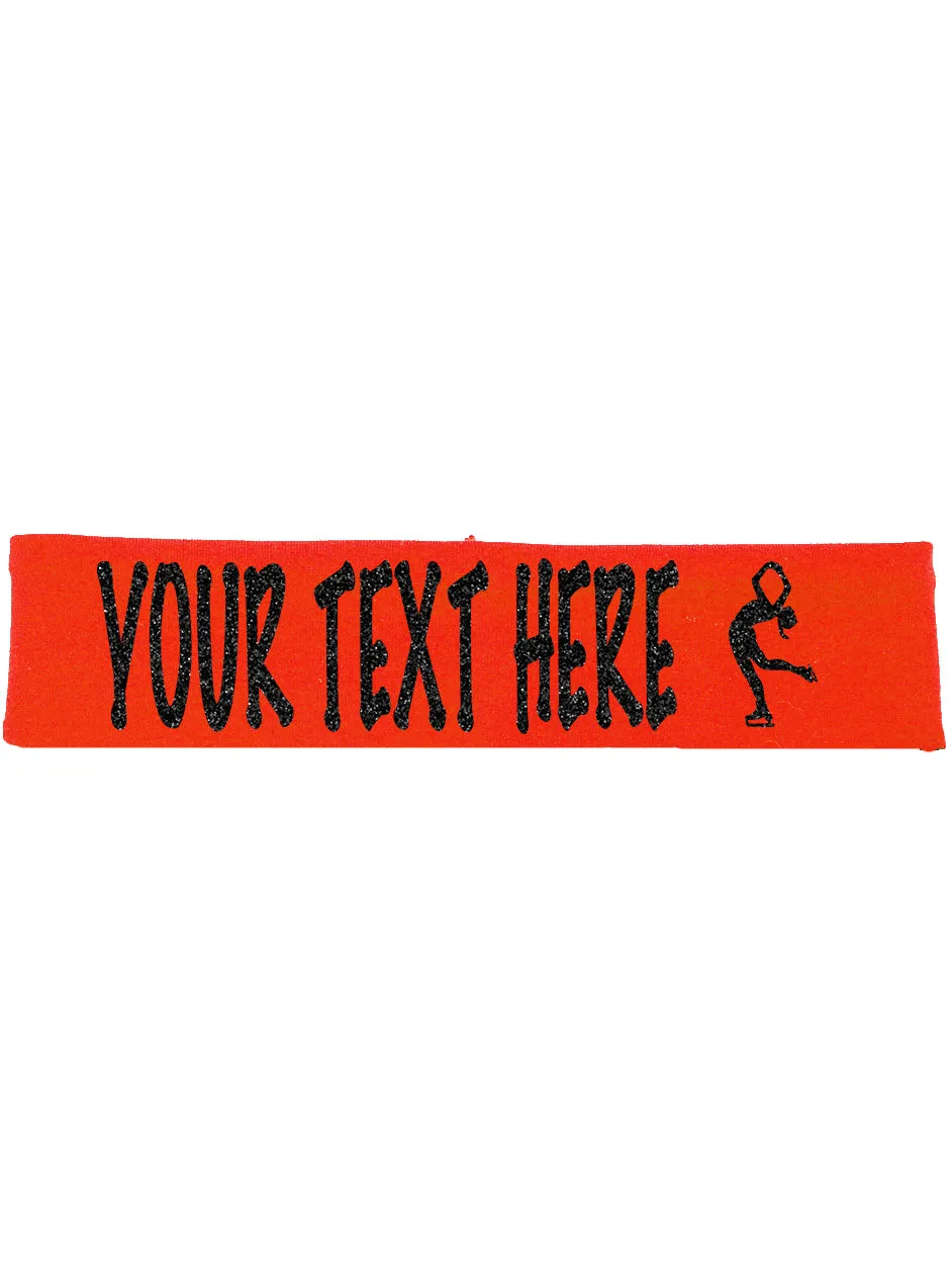 Custom Figure Skating Headband (Cotton/Lycra) - Sparkle Letters!