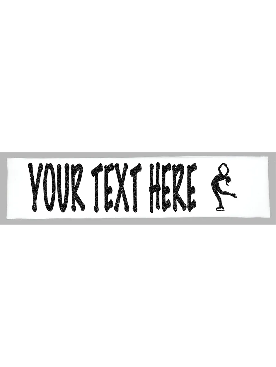 Custom Figure Skating Headband (Cotton/Lycra) - Sparkle Letters!