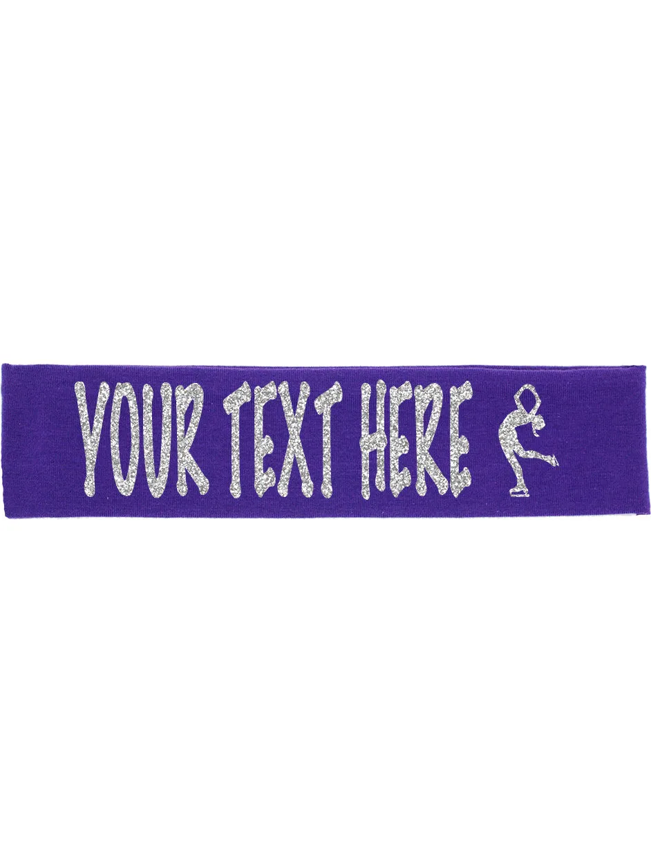 Custom Figure Skating Headband (Cotton/Lycra) - Sparkle Letters!