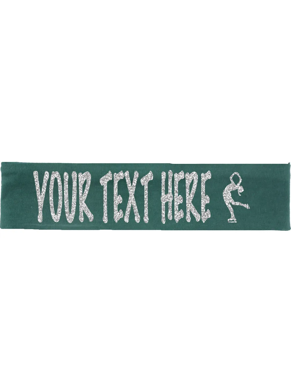 Custom Figure Skating Headband (Cotton/Lycra) - Sparkle Letters!