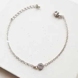 Dainty bridal crystal bracelet