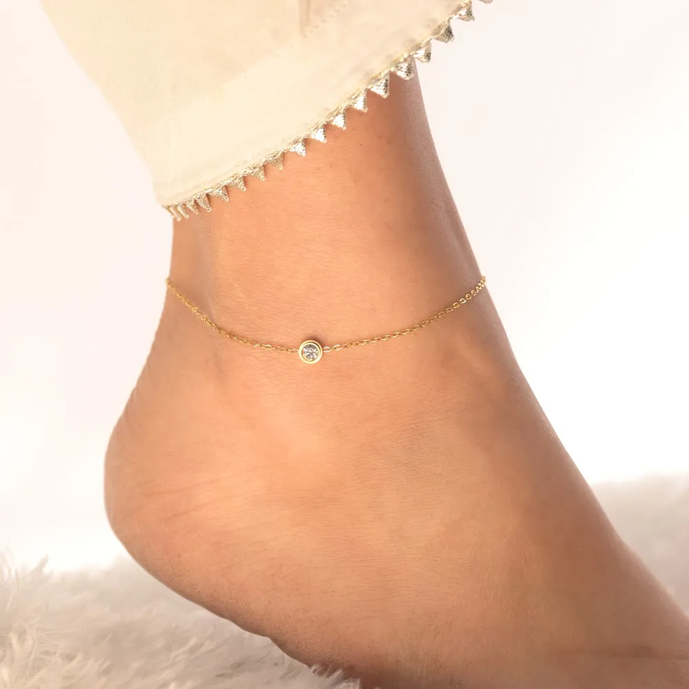 Dainty Diamond Anklet