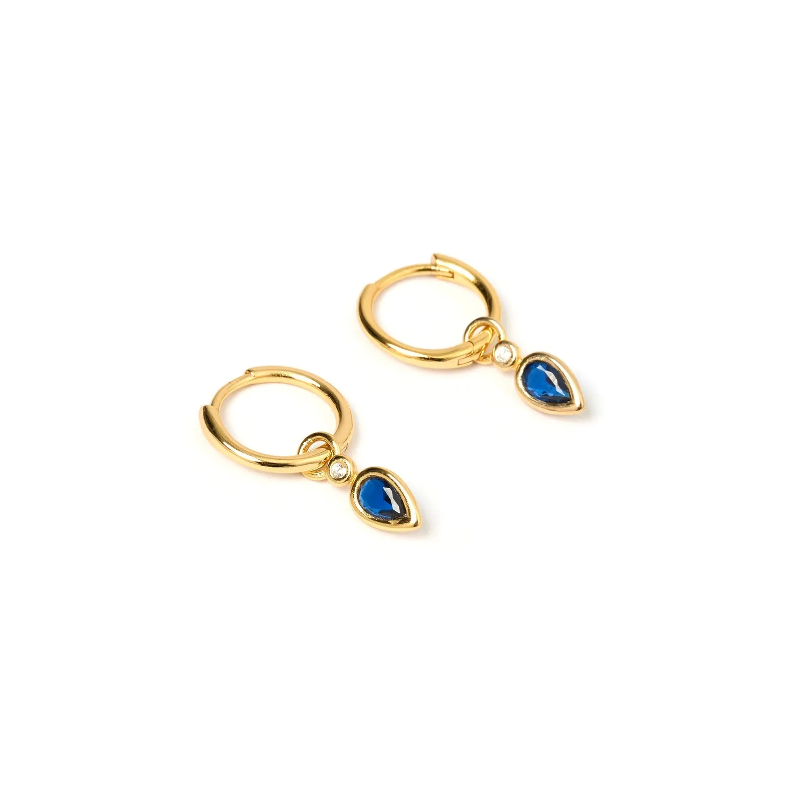Daisy Gold Earrings - Sapphire