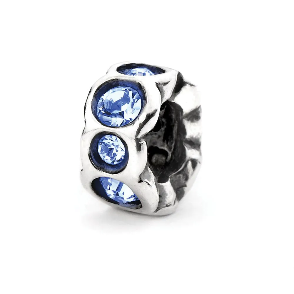 Deep Blue Band, Silver with Crystals