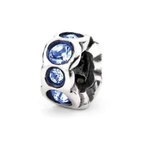 Deep Blue Band, Silver with Crystals