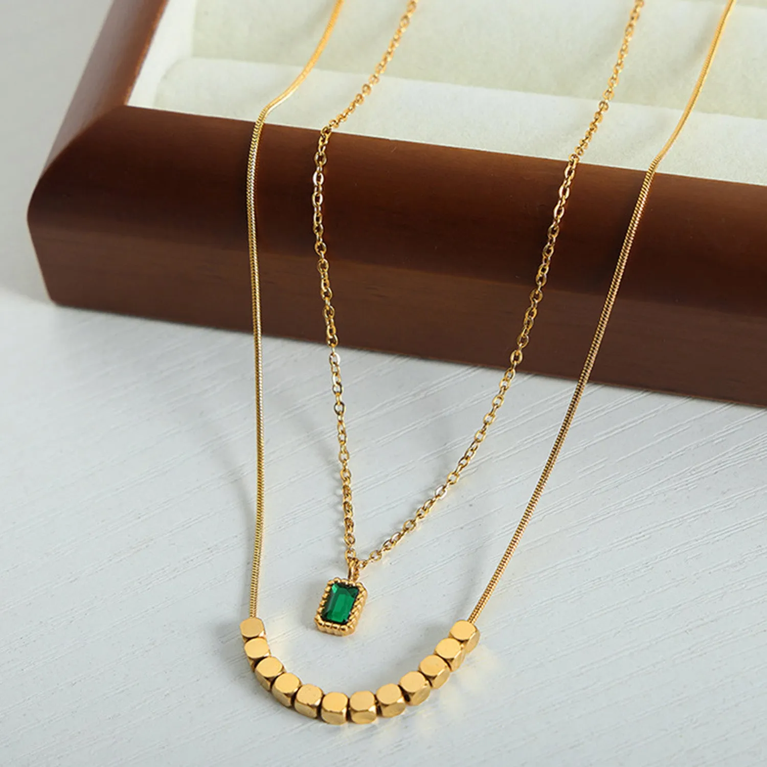 Double Gold Layered Necklace
