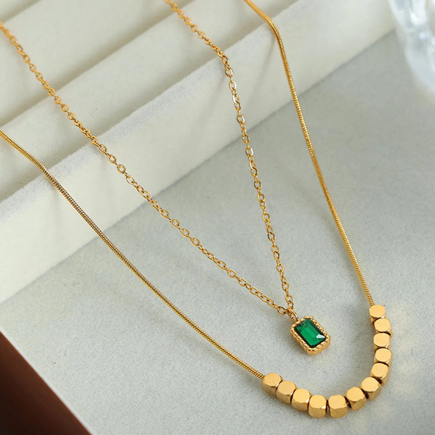 Double Gold Layered Necklace
