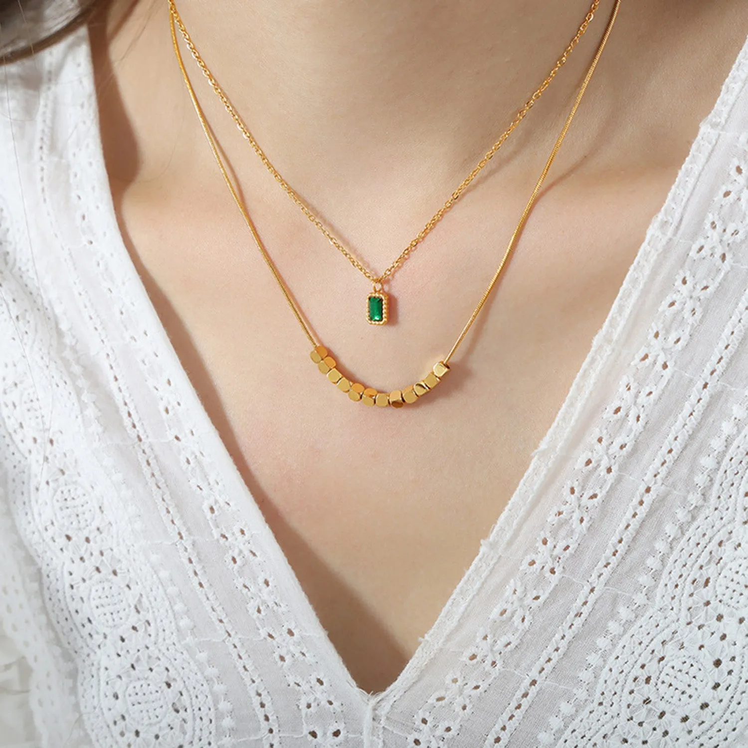Double Gold Layered Necklace