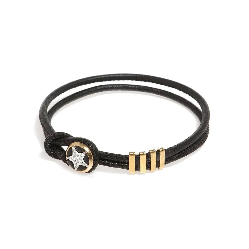 Double Leather Bracelet - Star