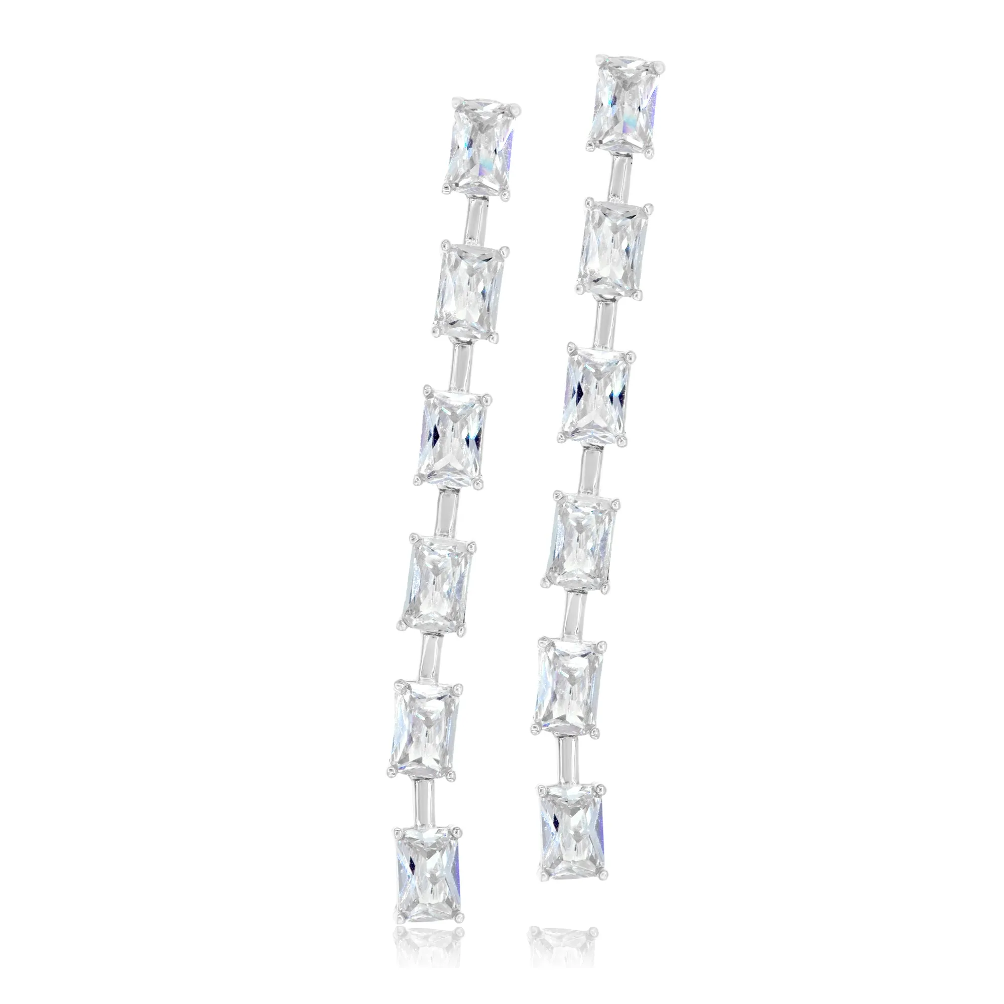 Emerald Bar Drop Earrings