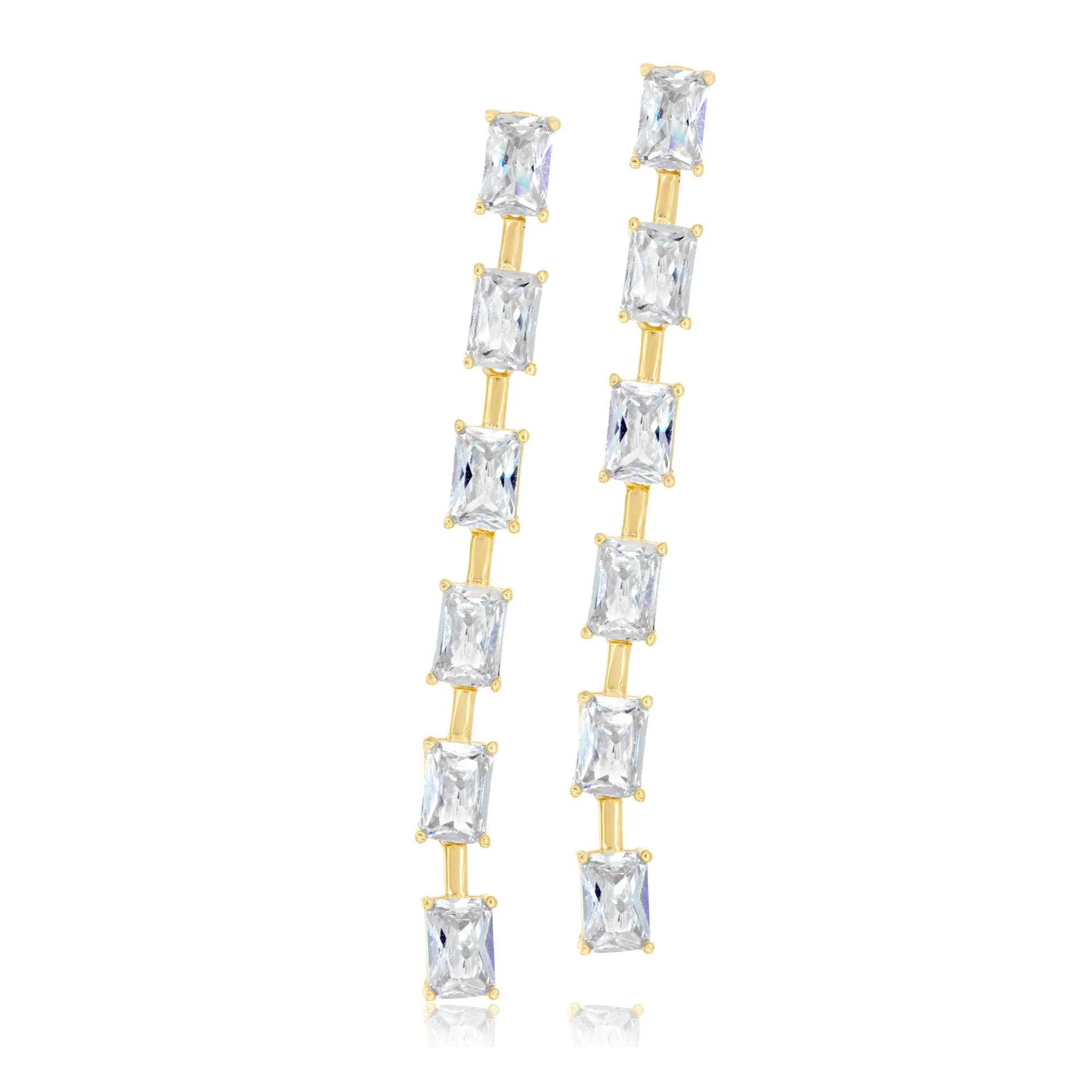 Emerald Bar Drop Earrings