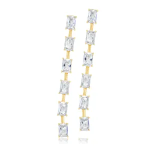 Emerald Bar Drop Earrings