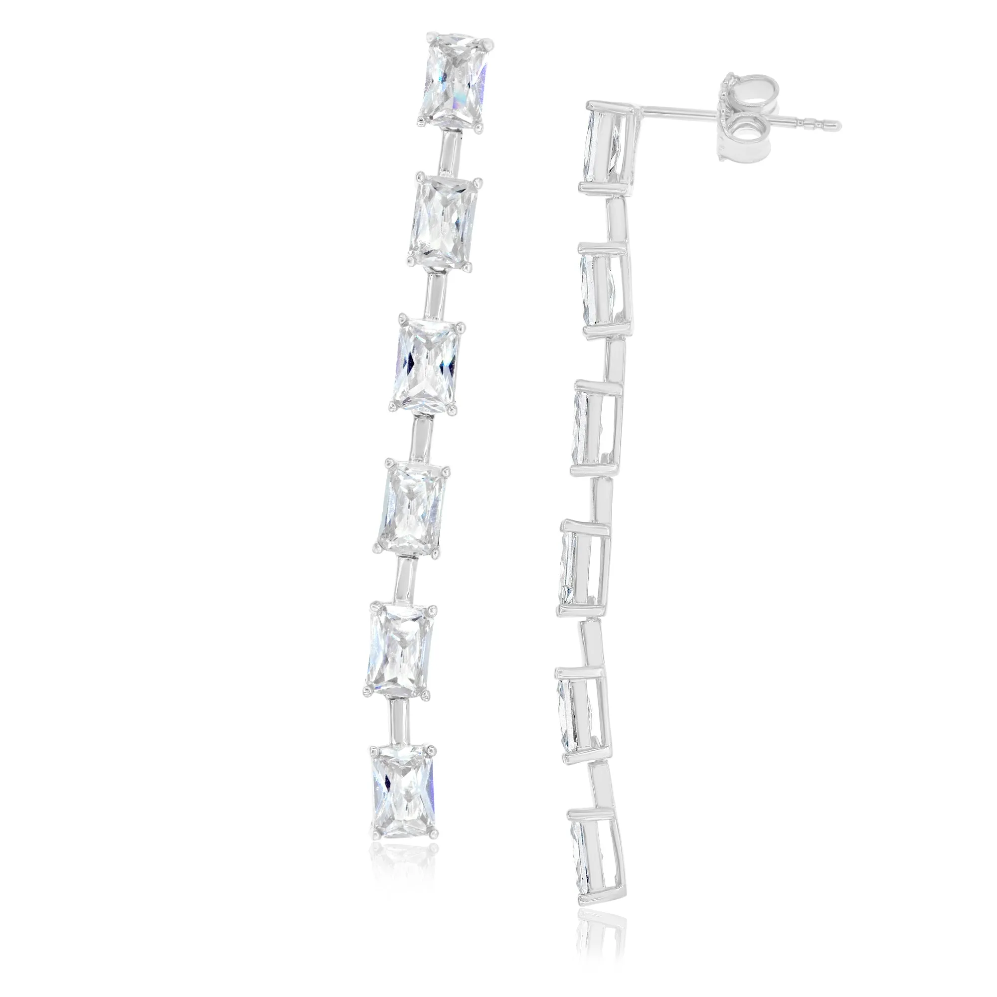 Emerald Bar Drop Earrings