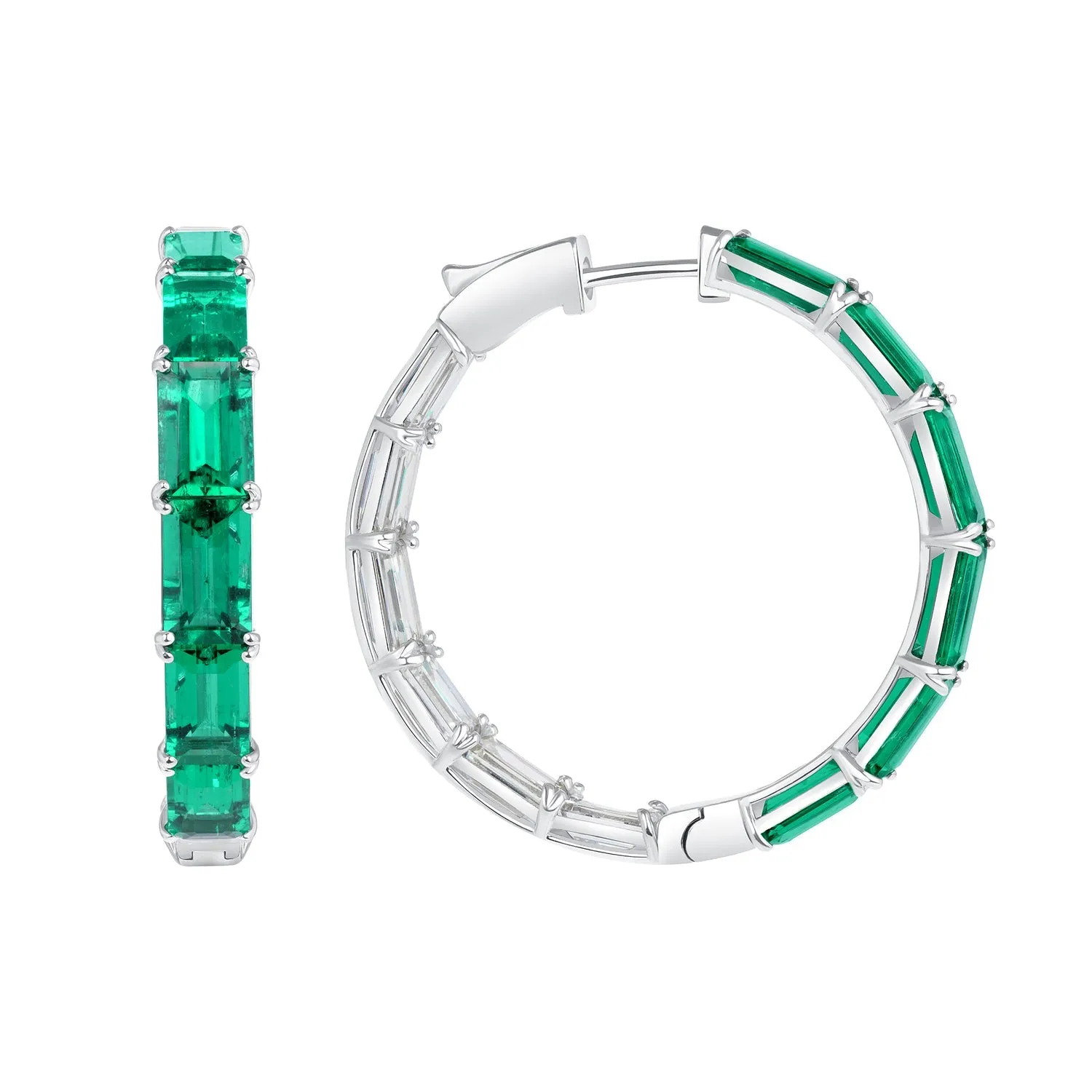 Emerald Hoop Earrings