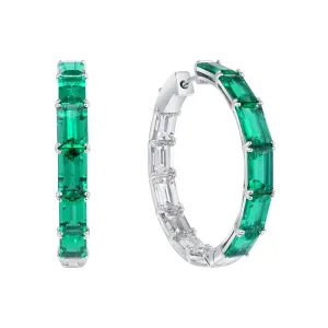 Emerald Hoop Earrings
