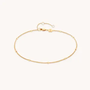 Essential Beaded Chain Anklet in Gold